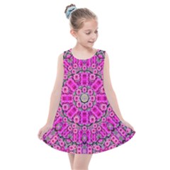 From The Sky Came Flowers In Calm Bohemian Peace Kids  Summer Dress by pepitasart