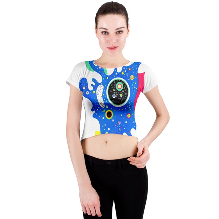 Stars Wassily Kandinsky Crew Neck Crop Top