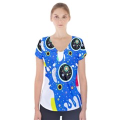 Stars Wassily Kandinsky Short Sleeve Front Detail Top by impacteesstreetwearthree