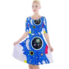 Stars Wassily Kandinsky Quarter Sleeve A-line Dress by impacteesstreetwearthree