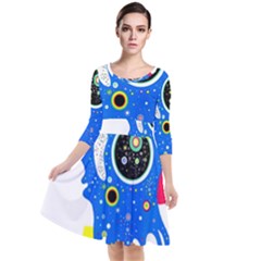 Stars Wassily Kandinsky Quarter Sleeve Waist Band Dress by impacteesstreetwearthree