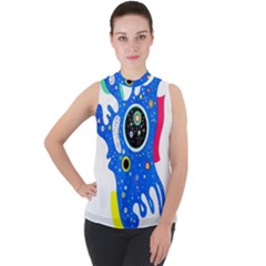 Stars Wassily Kandinsky Mock Neck Chiffon Sleeveless Top by impacteesstreetwearthree