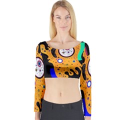 Stars Wassily Kandinsky (neg) Long Sleeve Crop Top by impacteesstreetwearthree