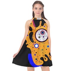 Stars Wassily Kandinsky (neg) Halter Neckline Chiffon Dress  by impacteesstreetwearthree