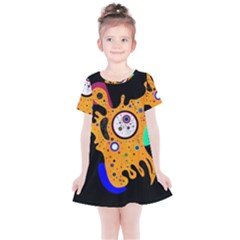 Stars Wassily Kandinsky (neg) Kids  Simple Cotton Dress by impacteesstreetwearthree