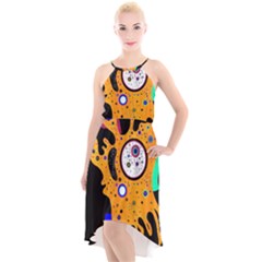 Stars Wassily Kandinsky (neg) High-low Halter Chiffon Dress  by impacteesstreetwearthree