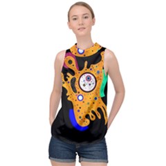 Stars Wassily Kandinsky (neg) High Neck Satin Top by impacteesstreetwearthree