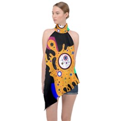 Stars Wassily Kandinsky (neg) Halter Asymmetric Satin Top by impacteesstreetwearthree