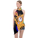 Stars Wassily Kandinsky (neg) Halter Asymmetric Satin Top View1