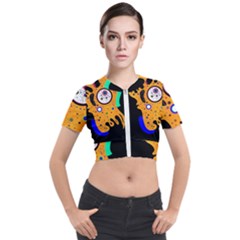 Stars Wassily Kandinsky (neg) Short Sleeve Cropped Jacket by impacteesstreetwearthree