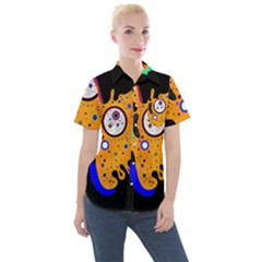 Stars Wassily Kandinsky (neg) Women s Short Sleeve Pocket Shirt