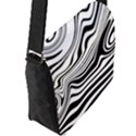 Lines Abstract Distorted Texture Flap Closure Messenger Bag (L) View2