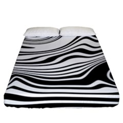 Lines Abstract Distorted Texture Fitted Sheet (King Size)