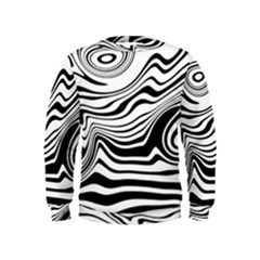 Lines Abstract Distorted Texture Kids  Sweatshirt