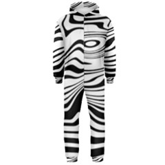 Lines Abstract Distorted Texture Hooded Jumpsuit (Men) 