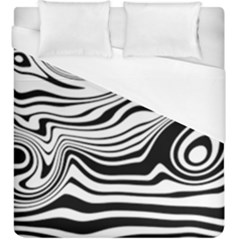 Lines Abstract Distorted Texture Duvet Cover (King Size)