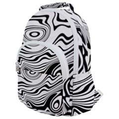 Lines Abstract Distorted Texture Rounded Multi Pocket Backpack