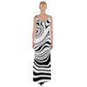 Lines Abstract Distorted Texture Maxi Thigh Split Dress View2