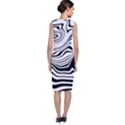 Lines Abstract Distorted Texture Sleeveless Velvet Midi Dress View2