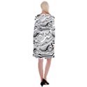 Lines Abstract Distorted Texture Long Sleeve Velvet Front Wrap Dress View2