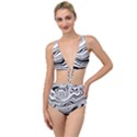 Lines Abstract Distorted Texture Tied Up Two Piece Swimsuit View1