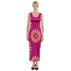 Morroco Tile Traditional Marrakech Fitted Maxi Dress by Pakrebo