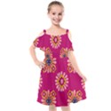 Morroco Tile Traditional Marrakech Kids  Cut Out Shoulders Chiffon Dress View1