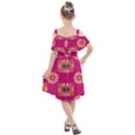 Morroco Tile Traditional Marrakech Kids  Cut Out Shoulders Chiffon Dress View2