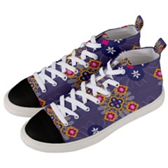 Morocco Tile Traditional Marrakech Men s Mid-top Canvas Sneakers by Pakrebo