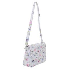 Floral Pattern Background Shoulder Bag With Back Zipper