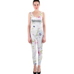 Floral Pattern Background One Piece Catsuit by Pakrebo