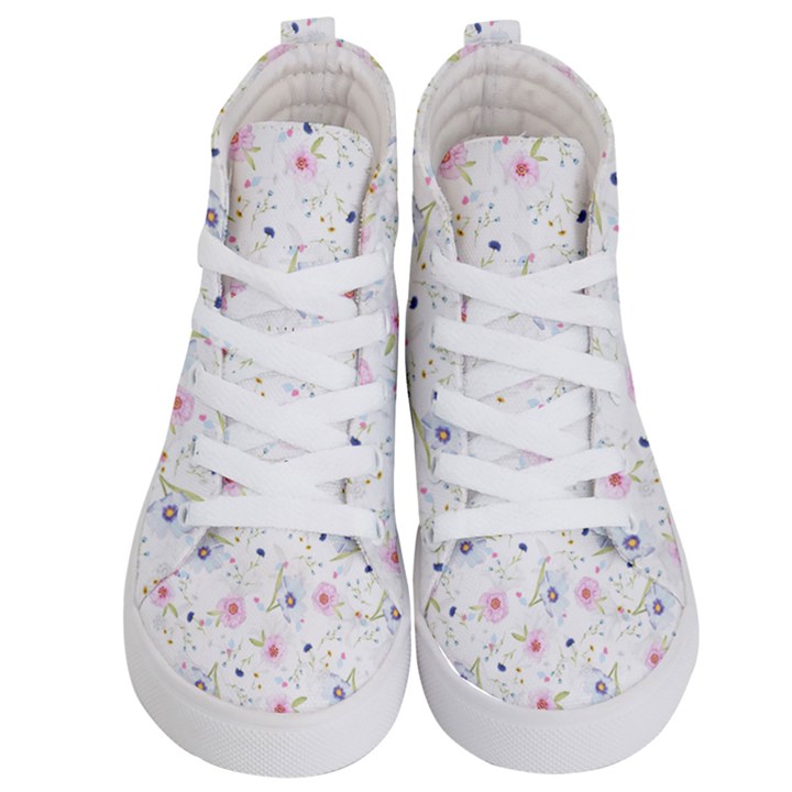 Floral Pattern Background Kids  Hi-Top Skate Sneakers