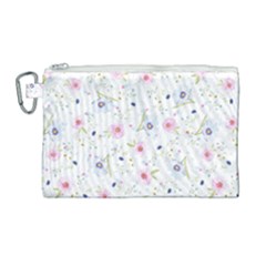 Floral Pattern Background Canvas Cosmetic Bag (large) by Pakrebo