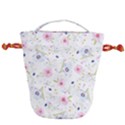 Floral Pattern Background Drawstring Bucket Bag View1