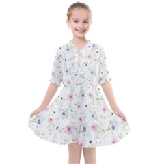 Floral Pattern Background Kids  All Frills Chiffon Dress