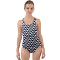 Insomnia - Black & White Stripes Cut-Out Back One Piece Swimsuit View1