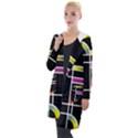 Background Abstract Semi Circles Hooded Pocket Cardigan View1