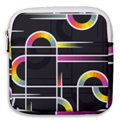 Background Abstract Semi Circles Mini Square Pouch by Pakrebo