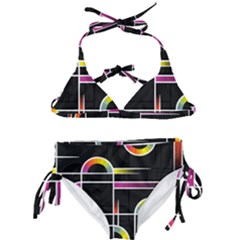 Background Abstract Semi Circles Kids  Classic Bikini Set by Pakrebo