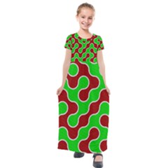 Paper Pattern Texture Parchment Kids  Short Sleeve Maxi Dress by Pakrebo