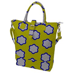 Flower Pattern Decorative Vintage Buckle Top Tote Bag by Pakrebo