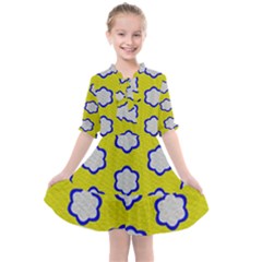 Flower Pattern Decorative Vintage Kids  All Frills Chiffon Dress