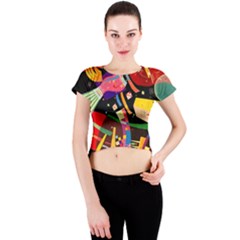 Kandinsky Composition X Crew Neck Crop Top by impacteesstreetwearthree