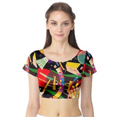 Kandinsky Composition X Short Sleeve Crop Top by impacteesstreetwearthree