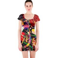 Kandinsky Composition X Short Sleeve Bodycon Dress by impacteesstreetwearthree