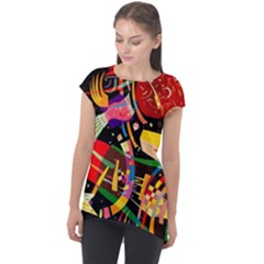 Kandinsky Composition X Cap Sleeve High Low Top by impacteesstreetwearthree