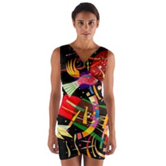 Kandinsky Composition X Wrap Front Bodycon Dress by impacteesstreetwearthree