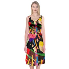 Kandinsky Composition X Midi Sleeveless Dress by impacteesstreetwearthree