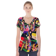 Kandinsky Composition X Short Sleeve Front Detail Top by impacteesstreetwearthree