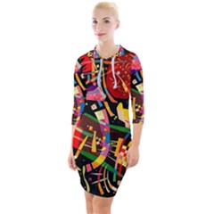 Kandinsky Composition X Quarter Sleeve Hood Bodycon Dress by impacteesstreetwearthree